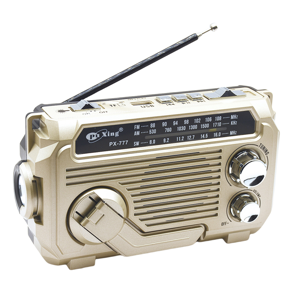 Hand Crank Emergency Radio AM/FM/SW Radio with Flashlight BT Speaker Portable Weather Radio for Outdoor Camping and Emergency: Khaki