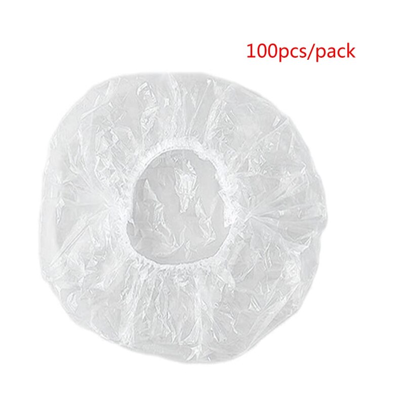 100 Set Wegwerp Voedsel Opslag Covers Douche Transparante Plastic Kom Cover Met Elastische Rand Rekbaar Pakket