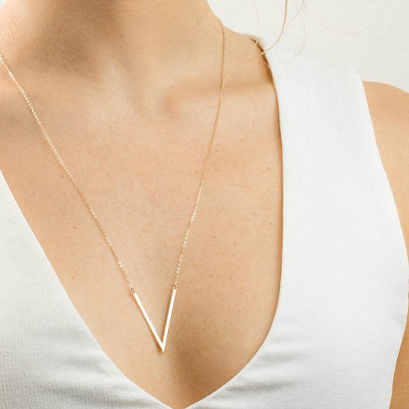 Collares de poder de palabra en V para mujer, joyería con estilo para playa y vacaciones, novedad de ,: golden