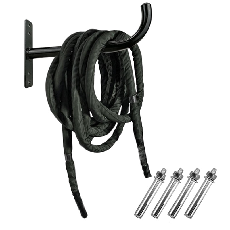 Battle Rope Storage Hook Holder Rack Hanger Heavy Duty Steel Weight Wall Mount for Home Gym Resistance Bands Boxing Equipment