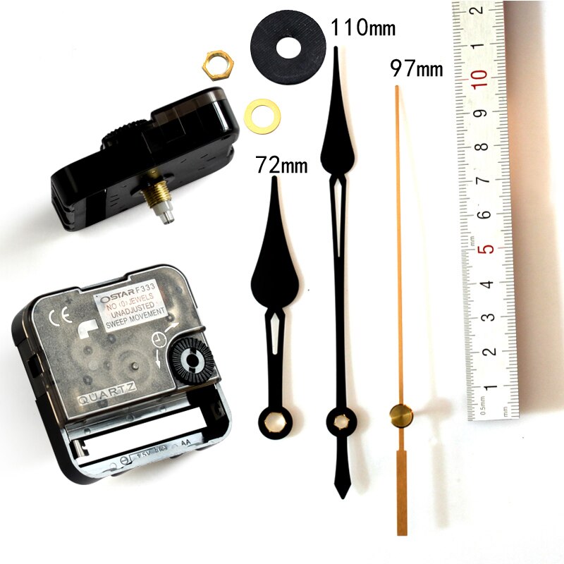 Ostar F333 Quartz Clock Movement DIY Wall Clock Accessory Kits with 16# black hands and nuts