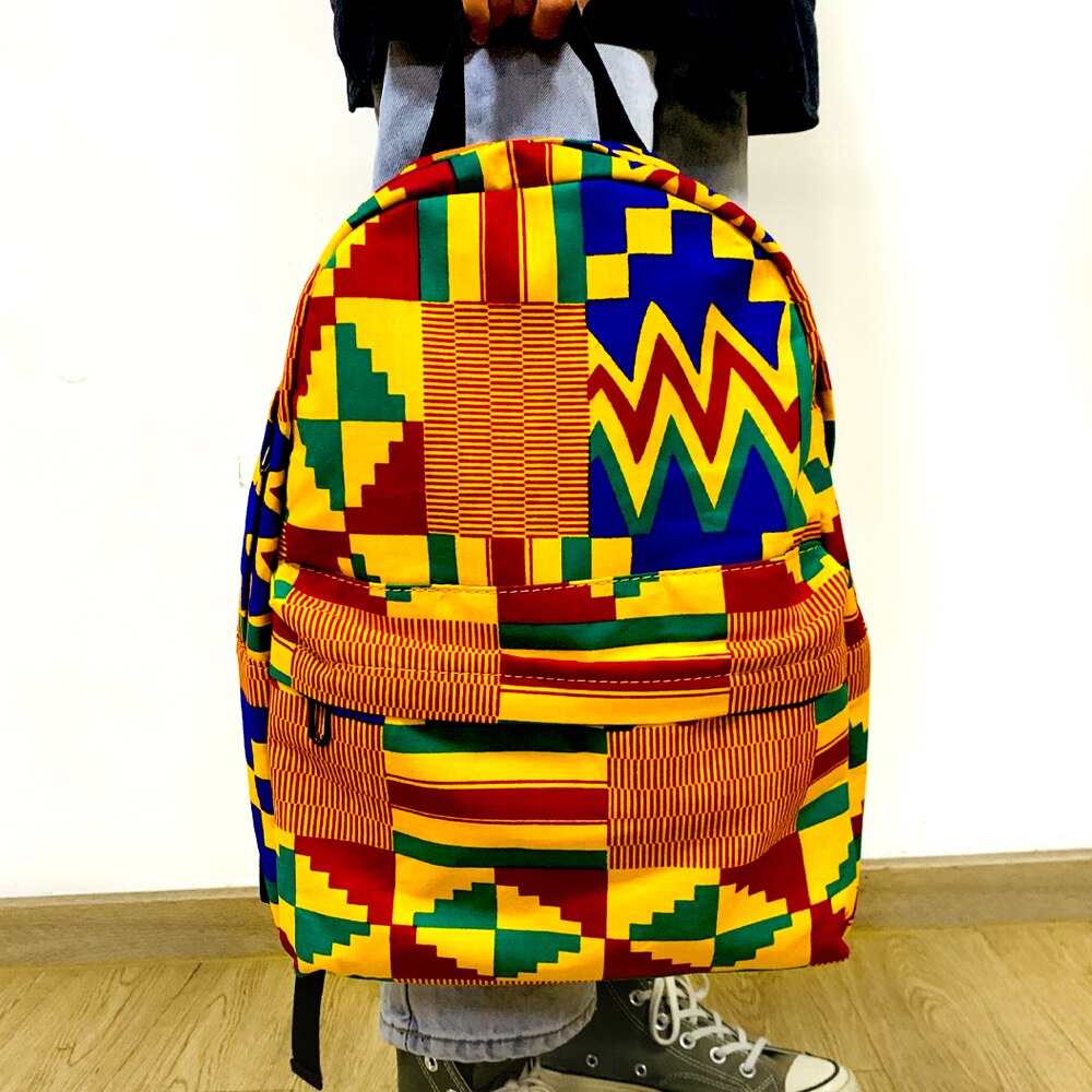 Mochila kente africana de alta estampado de Ankara, bolso escolar de Bolsa De , impermeable, con estampado africano, novedad de: color2