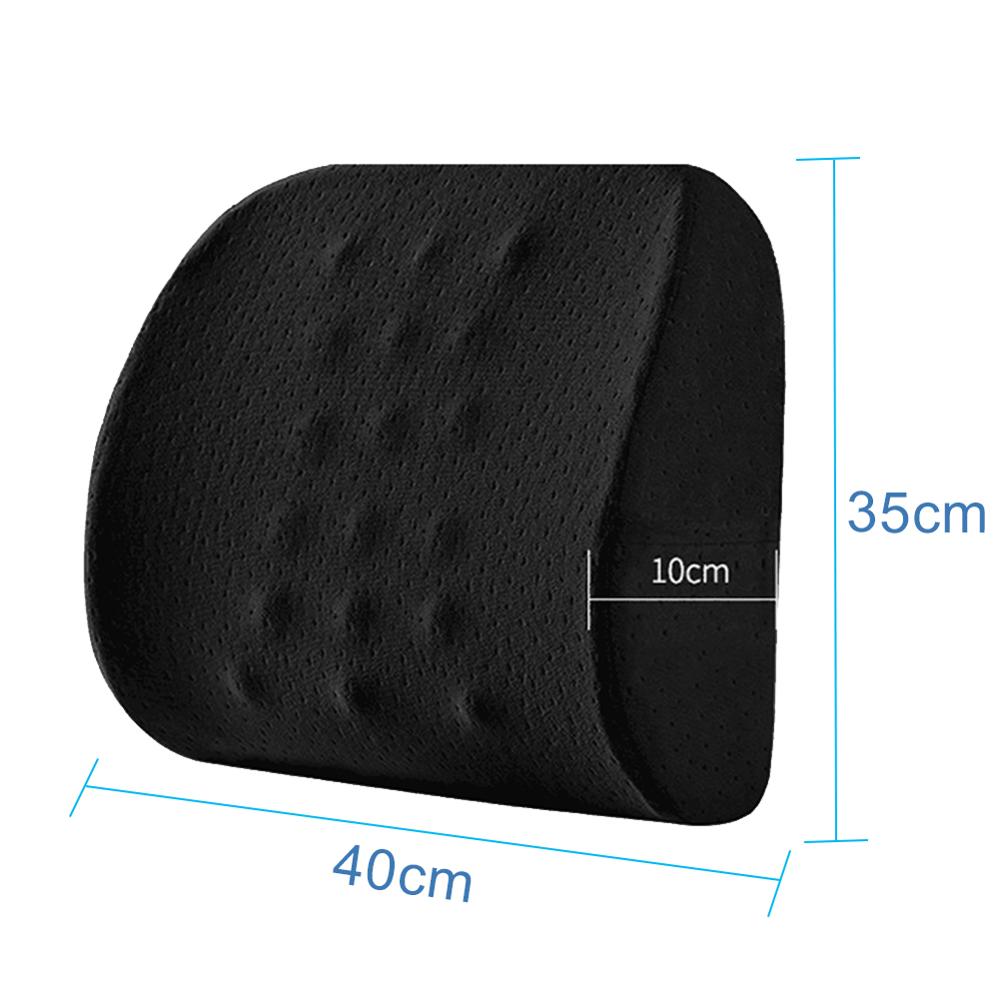 Auto Memory Foam Ademend Autostoel Gap Filler Lumbale Kussen Taille Ondersteuning Reizen Kussen Autostoel Thuis Kussen: Black -B