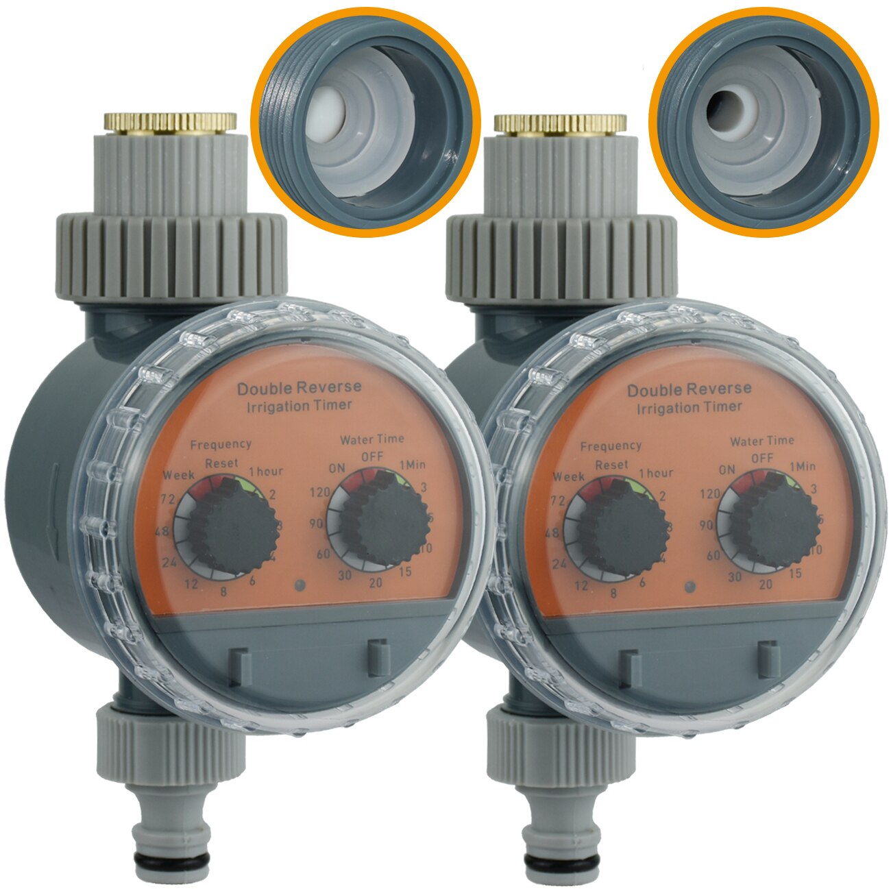 Garden Ball Valve Water Timer Double Dial Automatic Electronic Watering Timer Home Garden Irrigation Irrigator Controller System