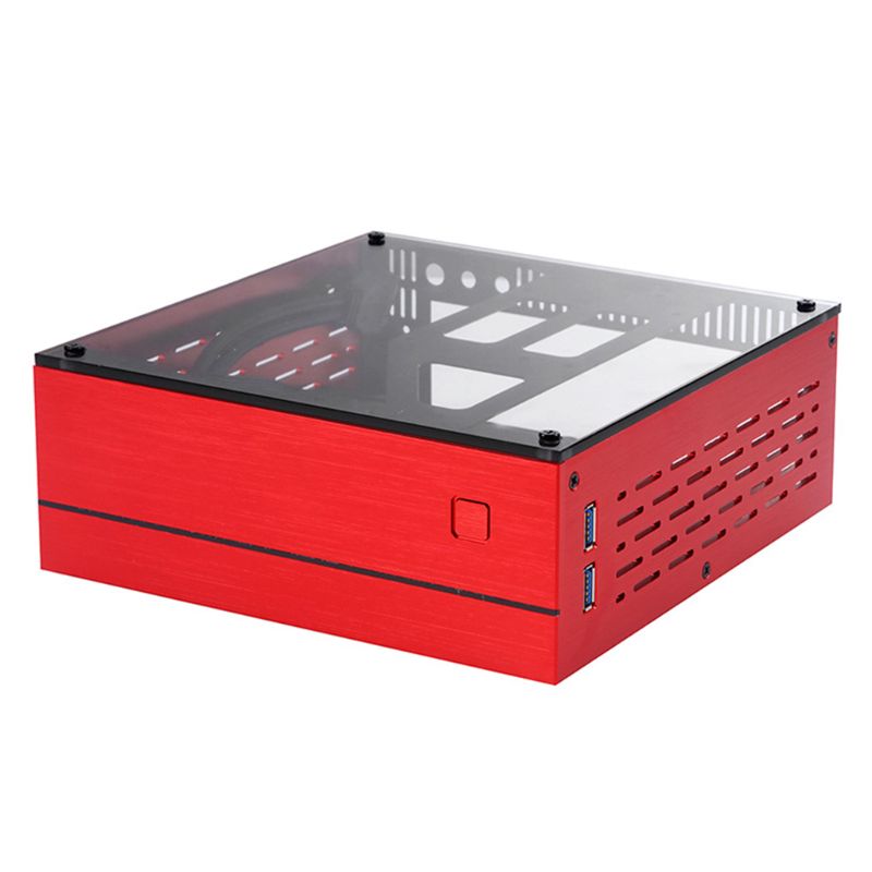 B01 mini itx computer kabinet aluminium / glas dokumentmappe hjemmebiograf computer kasse desktop pc kabinet: Br