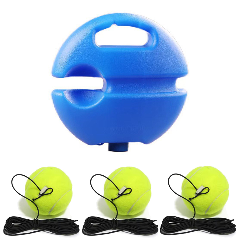 Tragbares Tennis-Rebounder-einstellen, Tennis-Trainer mit Rückprallball, Solo-Trainingsausrügestochen mit 1 Schnur und Bällen für Anfänger-Übungen: Blau