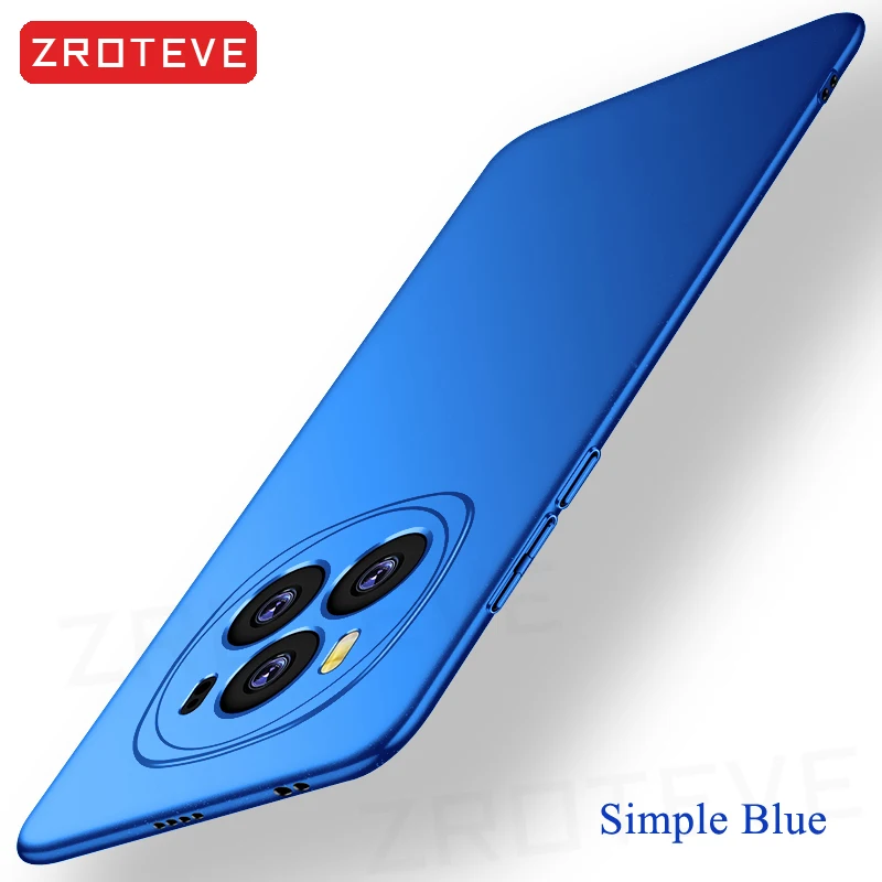 Pour Magic6 Pro étui ZROTEVE Ultra mince givré dur PC couverture pour Honor Magic 6 5 7 Pro Magic5 Magic7 Lite 5G coques de téléphone mondial: silicium / Bleu