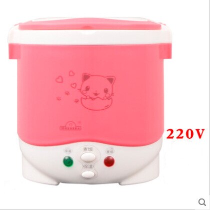 Panela elétrica portátil para arroz, 1l, mini panela de arroz, usado em casa, 220v ou em carro, 12v, caminhão, 24v, multiformas: 220V3