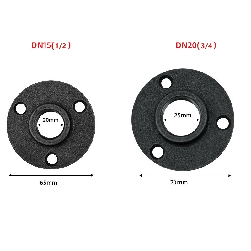 1pc Eisen Rohr Armaturen Zauberstab Halterung Boden Antike DN15 DN20 Flansch Stück Hardware- Werkzeug Gusseisen Flansche Gietijzeren buisleidingen