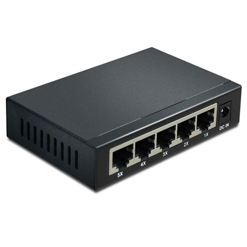 5-Port Gigabit Switch Iron Shell 1000M Network Monitoring Engineering Ethernet Switch Enterprise-Level Switch EU Plug: Default Title