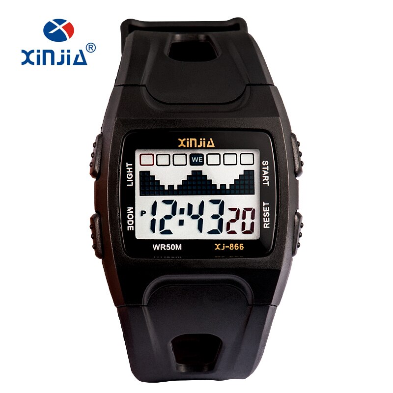 XINJIA Casual Jelly LED Digital Watch For Women Super 50M Waterproof Cute Children Kid Swimming Lady Plastic Shock: 0101Black