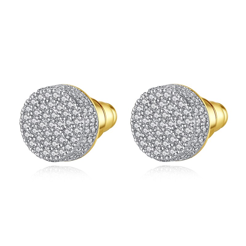 JINSE biodro chmiel 9MM okrągła cyrkonia kolczyki dla mężczyzn kolczyki robić uszu kryształ zielony biały mężczyzna kolczyki biżuteria Brincos