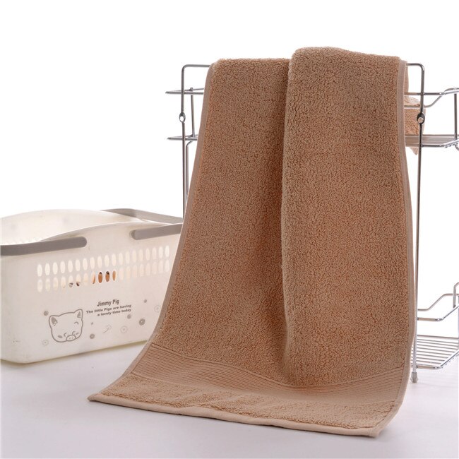 Zhuo mo egyptisk bomuld ansigt håndklæde badeværelse ensfarvet sports håndklæde 5- stjernet hotel hjemmebrug 36*76cm ansigt håndklæder: Rødbrun