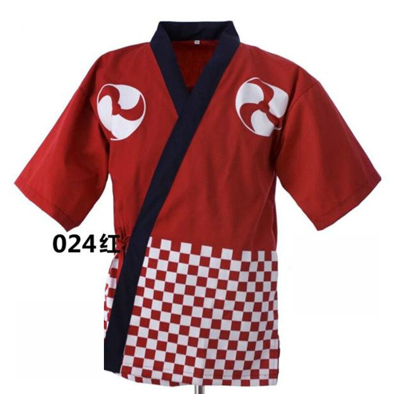 Cocina japonesa restaurante Sushi Chef uniformes manga corta Kimono ropa de trabajo servicio de comida cocina chaqueta monos Tops