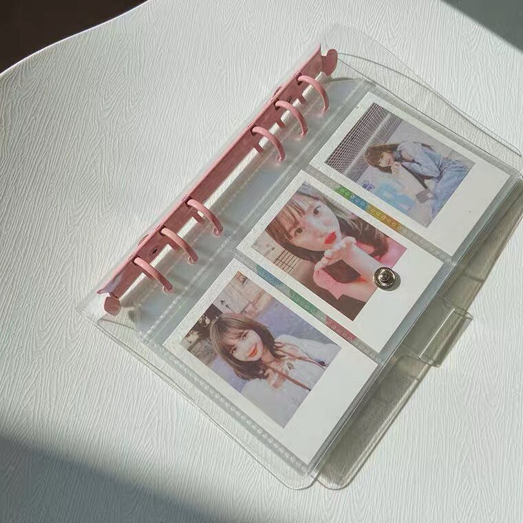 Glitter Transparante Koreaanse Leuke Ring Binder Notebook Tijdschriften Losbladige 3 Inch Kaart Fotoalbum Opslag Boek School Briefpapier