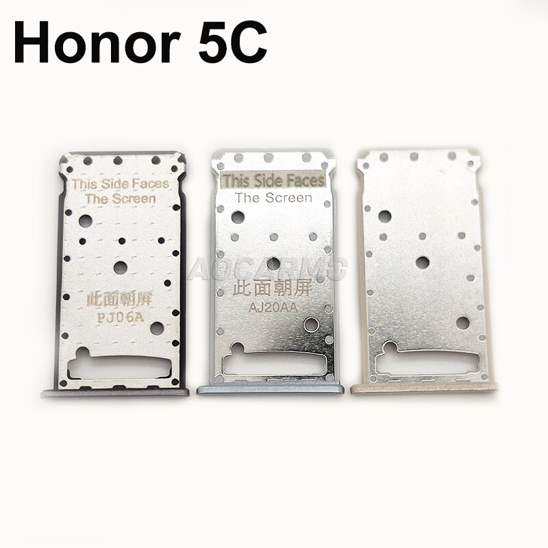 Aocarmo Grey/Silver/Gold SD MicroSD Holder Nano Sim Card Tray Slot For Huawei Honor 5C Replacement Part