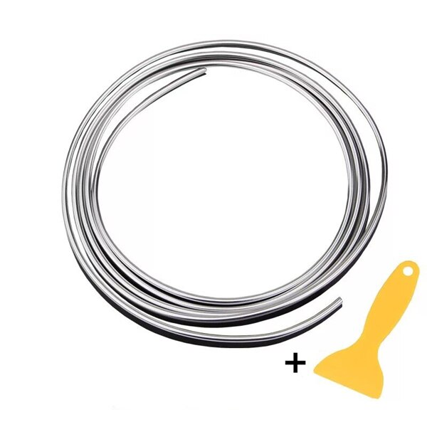 5M Car Styling Interior Decoration Strip Line Moulding Trim Door Dashboard Edge Universal Auto Chrome Strip: Silver