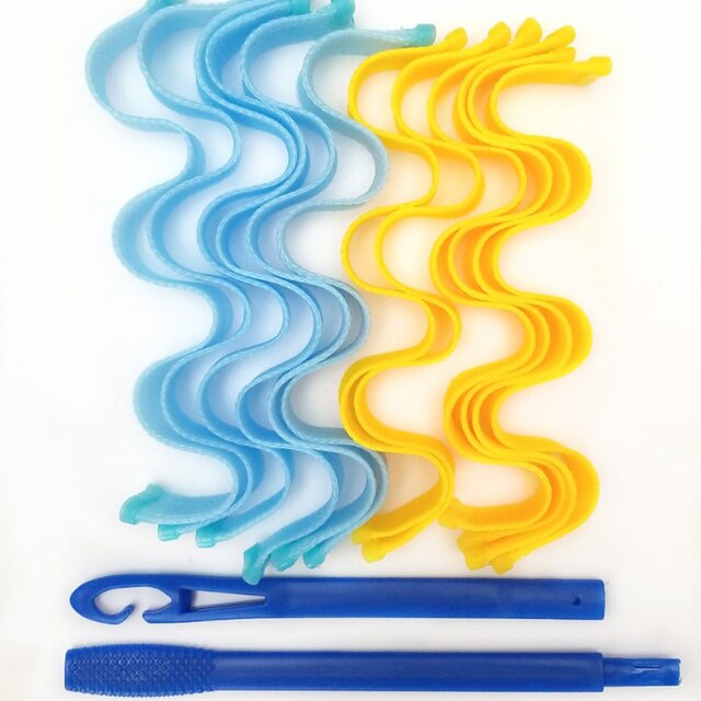 Rizador de pelo mágico de 30CM, herramienta de estilismo para el cabello, 12 Uds.: blueyellow-