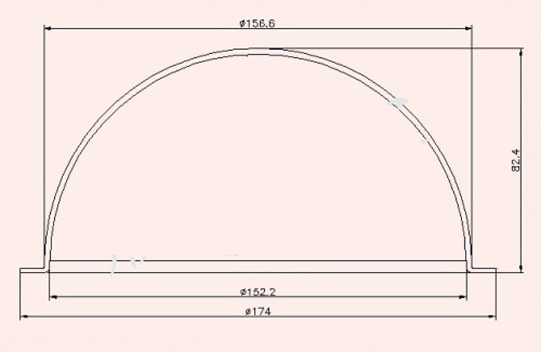174x82.4mm 6.2 inch Gray black Color Acrylic Plexiglass Outdoor PTZ ip Camera Half ball Dome Housing Cover Antidust Cover