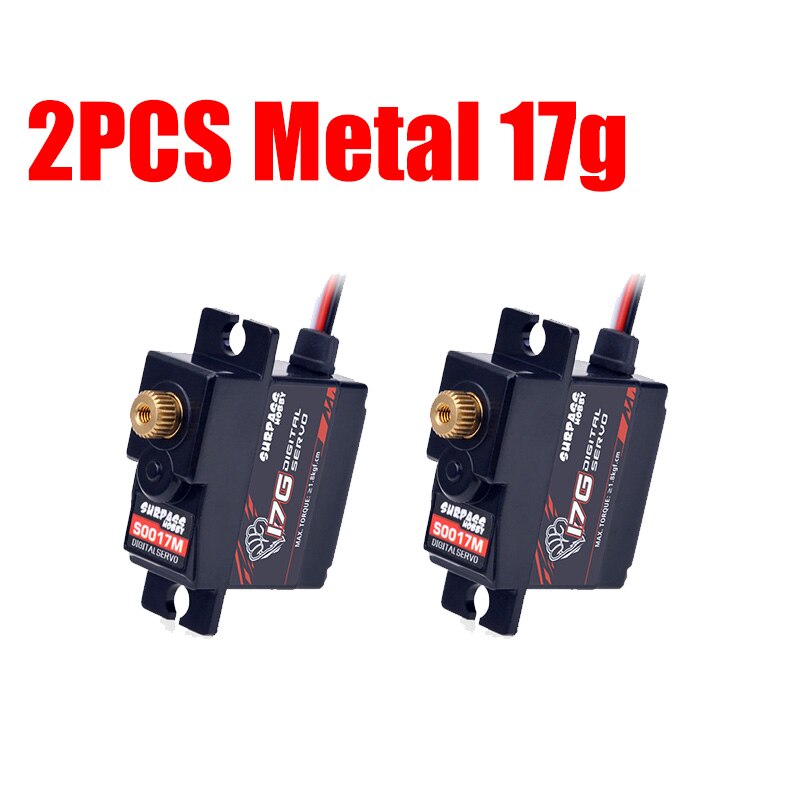 Overtreffen Hobby 17G Metal Gear Digitale Servo 25G 9G Micro Mini Voor 1/18 1/16 Rc Auto Vrachtwagen boot Vliegtuig Robot Helicoper Duct Vliegtuig: 2PCS Metal 17g