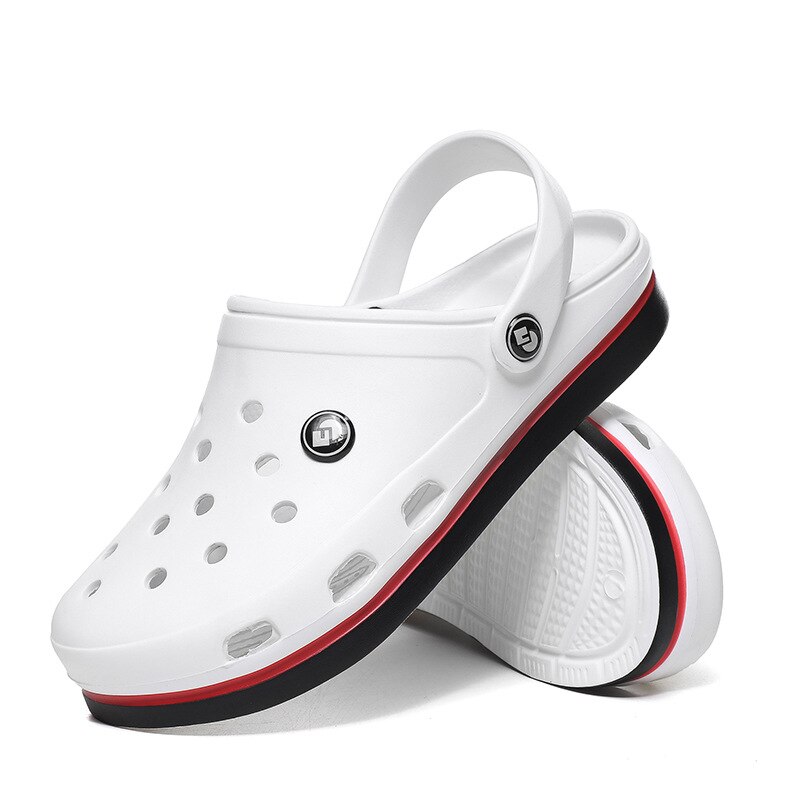 Oein sandaler herre tresko tøfler bunn strandsandaler menn tresko sandal komfortabel pustende ankelomslag eva soft: Hvit / 45