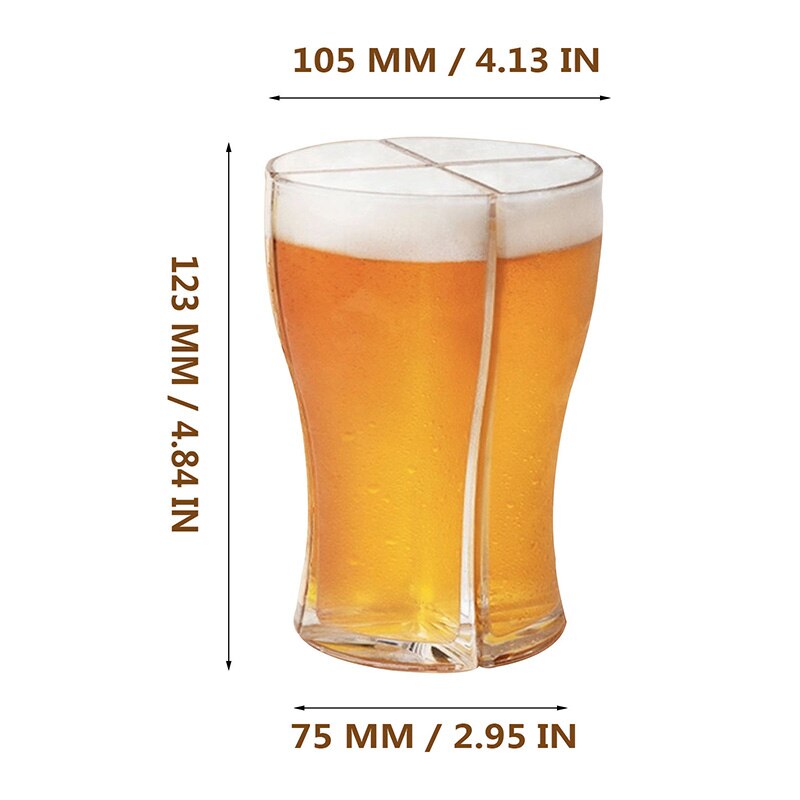 Four-Carry Schooner Glass Beer Mug Super Schooner Glass Beers Mugs Set Glass Cup Beers Stein Christmas for Adult