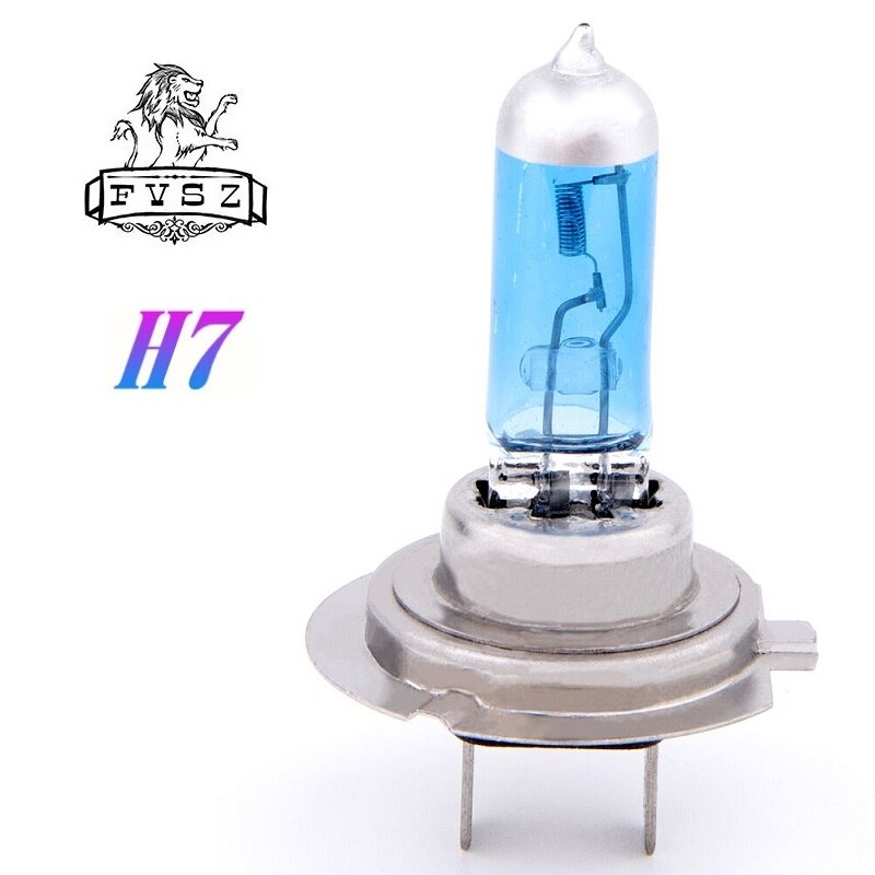 2Pcs H7 12V 55W 12972C1 Cars Halogen Headlamp Bulb Px26d 5600K 1600lm Quartz Glass Super Dipped Headlight White Lights (DC12V)