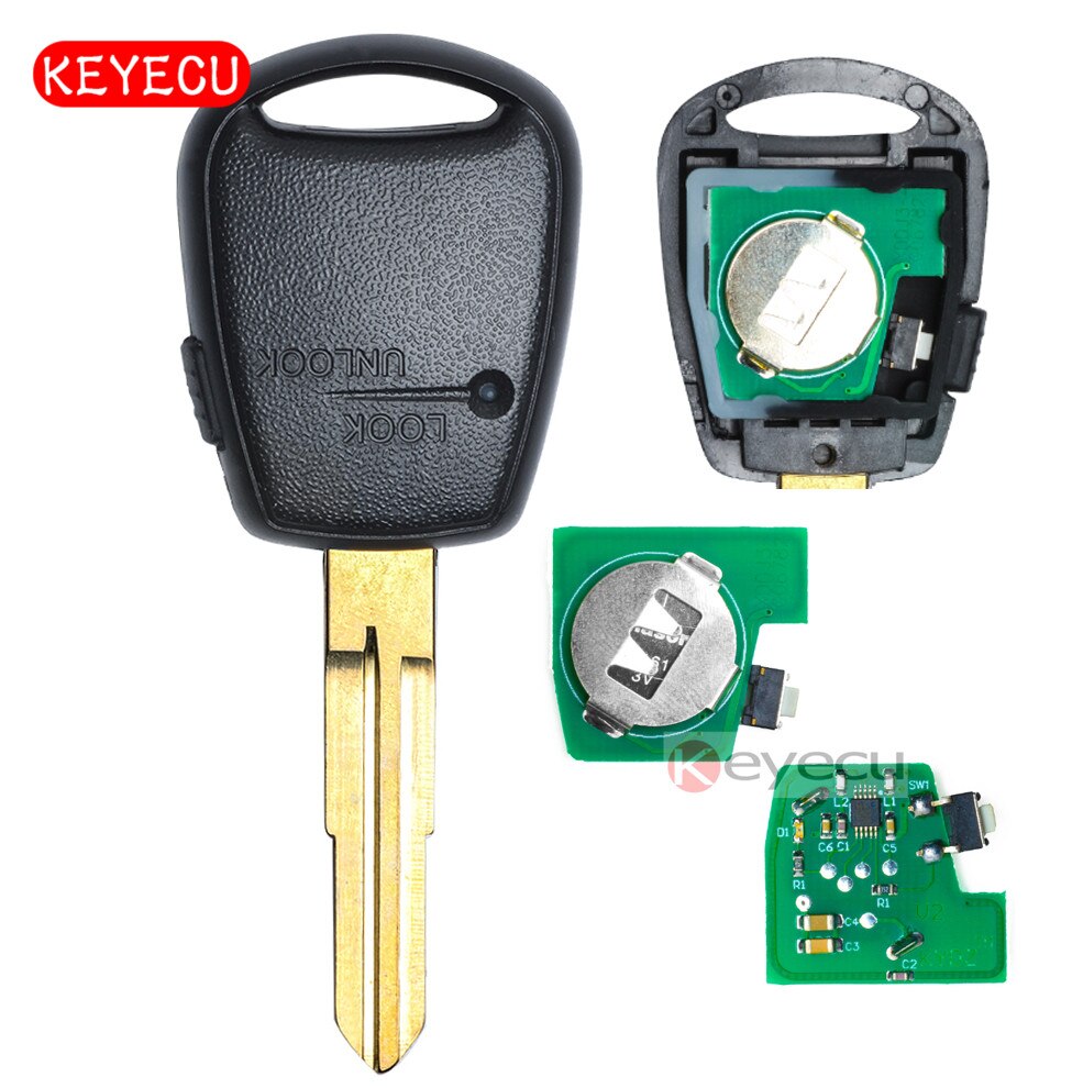 Keyecu Ongesneden Afstandsbediening Sleutelhanger 433Mhz ID46 Side 1 Knop Keyless Zender Voor Kia Rio