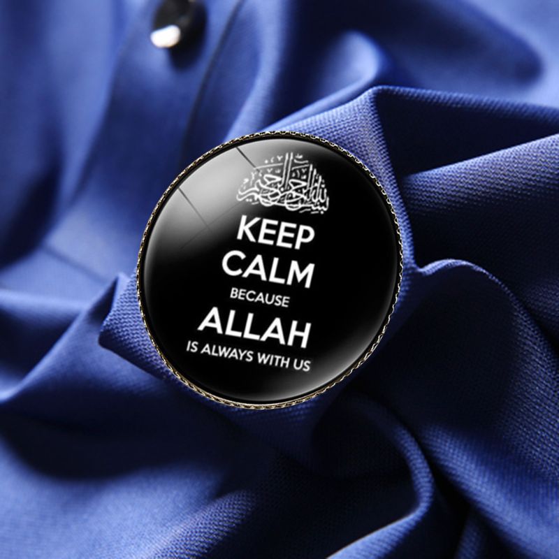 Metaal Glas Broche Vrouwen Charmant Kraag Pin Badge Moslim Islam Allah Sieraden Accessoires