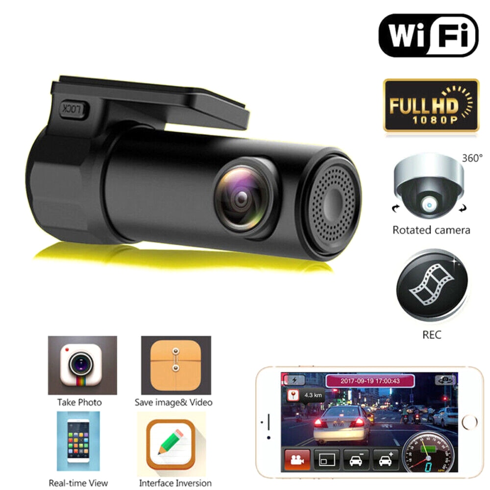 Mini  hd 1080p wifi dash cam bil dvr kamera videooptager vidvinkel g-sensor bevægelsesdetektion  td326: Default Title