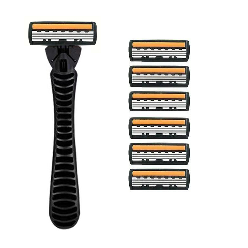 Shaver Brand Men Razor Shaving two Layer Shaver Reusable Razor Imported Blade Multi Tool Head Change: Orange