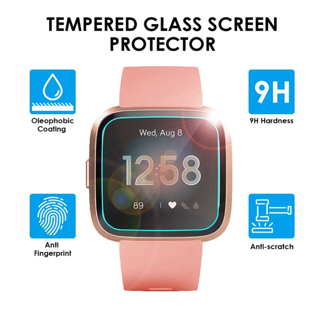 5 PACK Tempered Glass Screen Film Protector For Fitbit Versa Lite Smart Watch screen protector accesorios