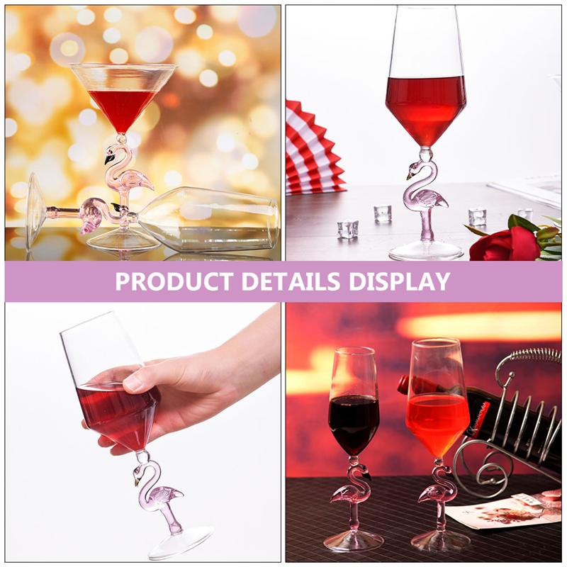 Verre à vin décoratif en forme de flamant rose, 1 pièce, pour la maison, Bar, Restaurant, verre à vin, gobelet en verre de Bordeaux (rose)