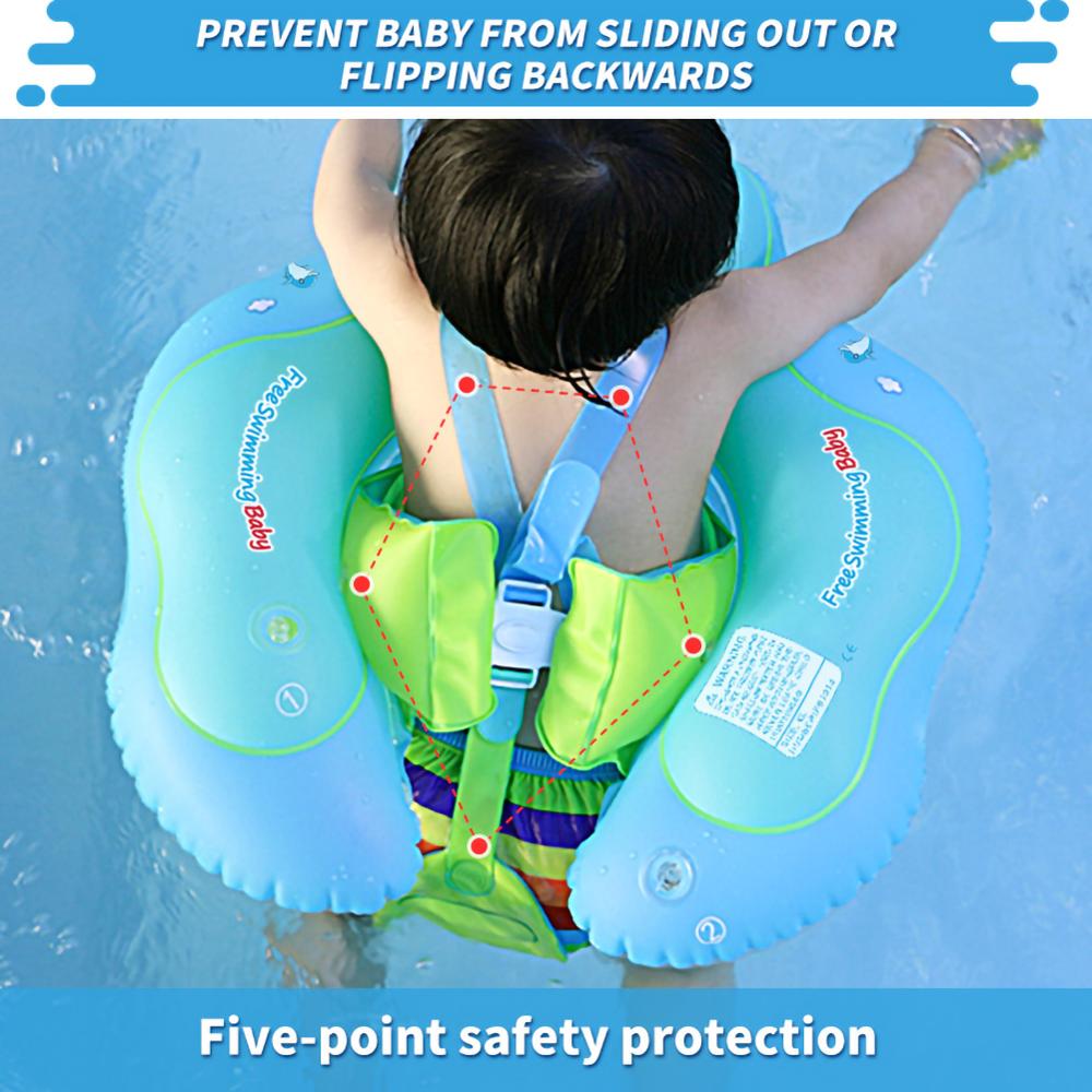 Swimming Float for Kids with Detachable Canopy Sun Protection Swimming Pool Float with Inflator