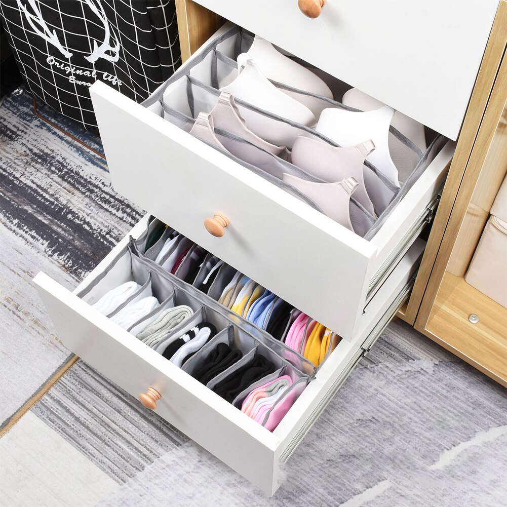 Underwear Storage Boxes Clothes Organizer Drawer Nylon Divider Closet Organizer For Folding Ties Socks Shorts Bra Organizer