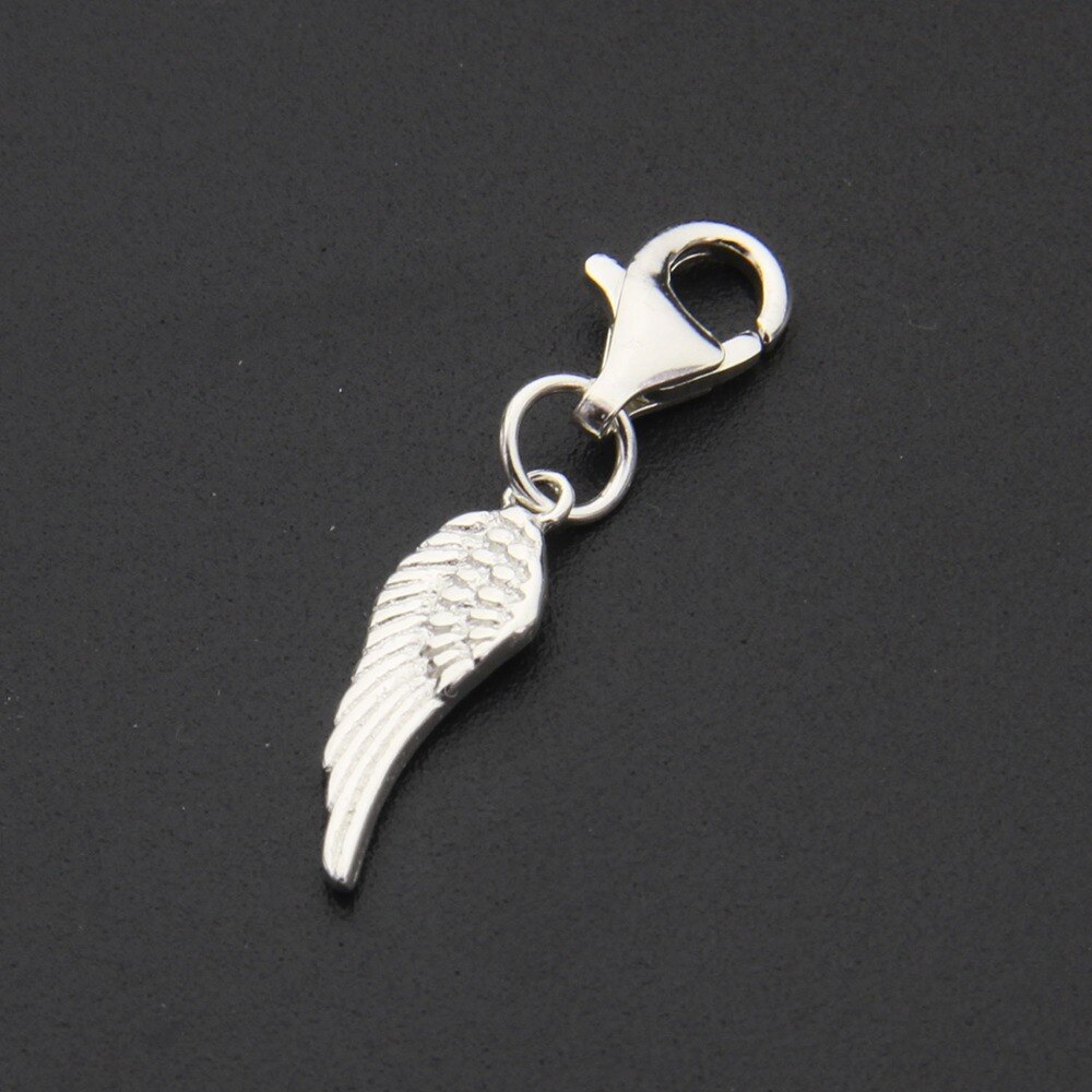 Hemiston 925 Sterling Silver Small Angel Wing Charm for Bracelet Thomas Style Jewelry for Men and Women Party TS-405