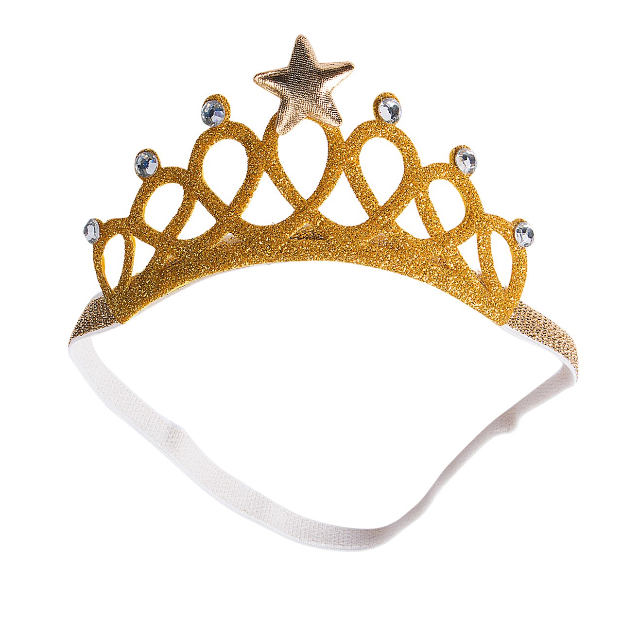 Pasgeboren baby jongen meisje kroon ster hoofdband verjaardag haarband accessoires: Goud