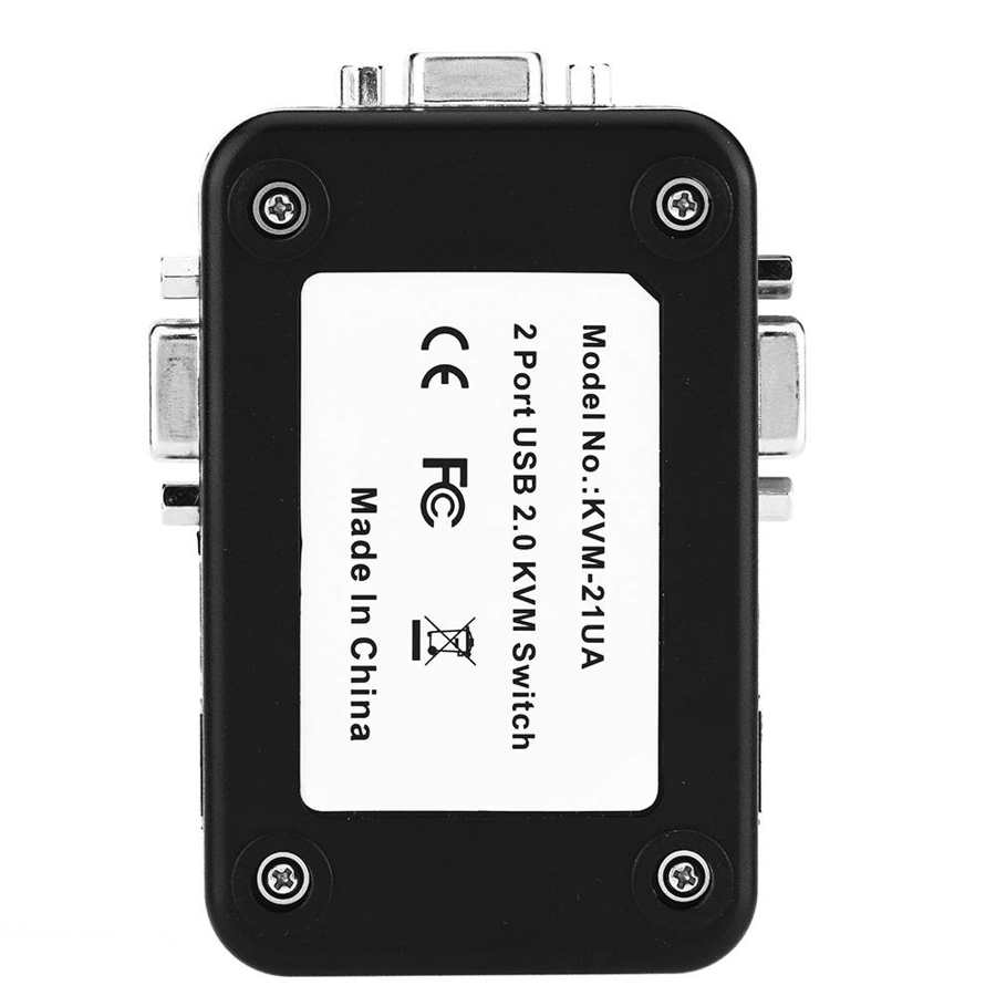 3-way 2/4Port USB VGA KVM Switch Box Adapter Control up to 2 Computers Monitor