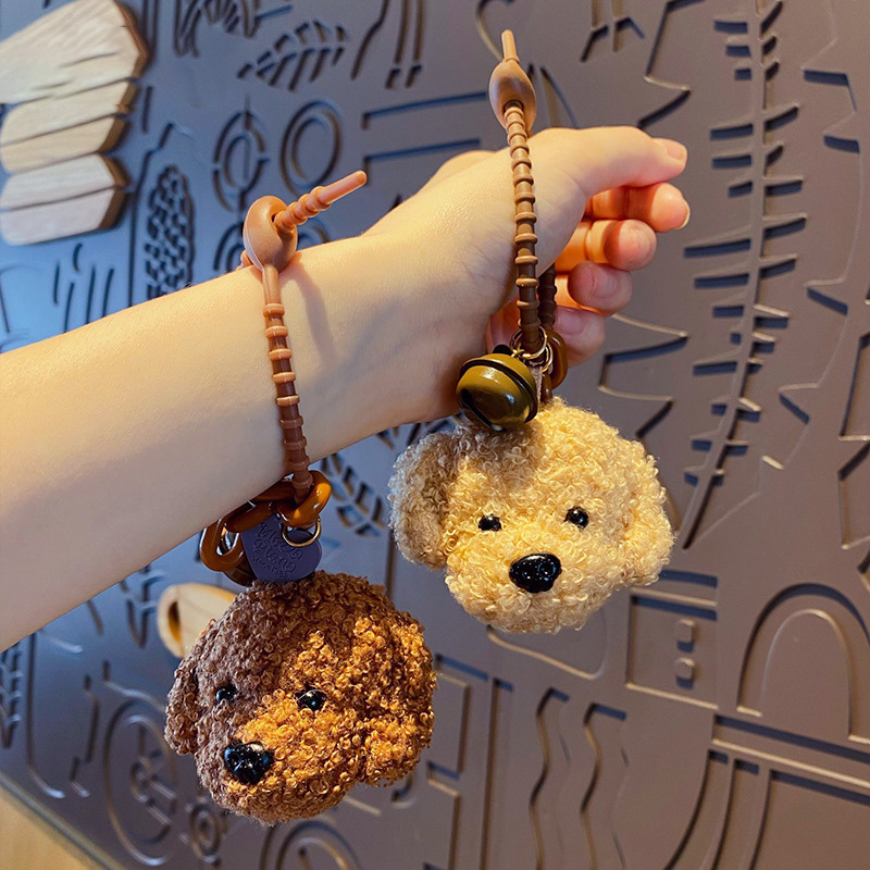 Nuevos llaveros colgantes de perro de peluche caniche de peluche para mujeres, hombres y niñas, llavero de coche, llavero, bolso, accesorios DIY, para pareja