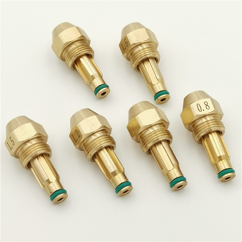 Burner injector waste oil fuel nozzle of 0.5,0.8,1.0,1.2,1.5,2,2.5,3mm orifice siphon cone brass spray jet boiler combustion jet