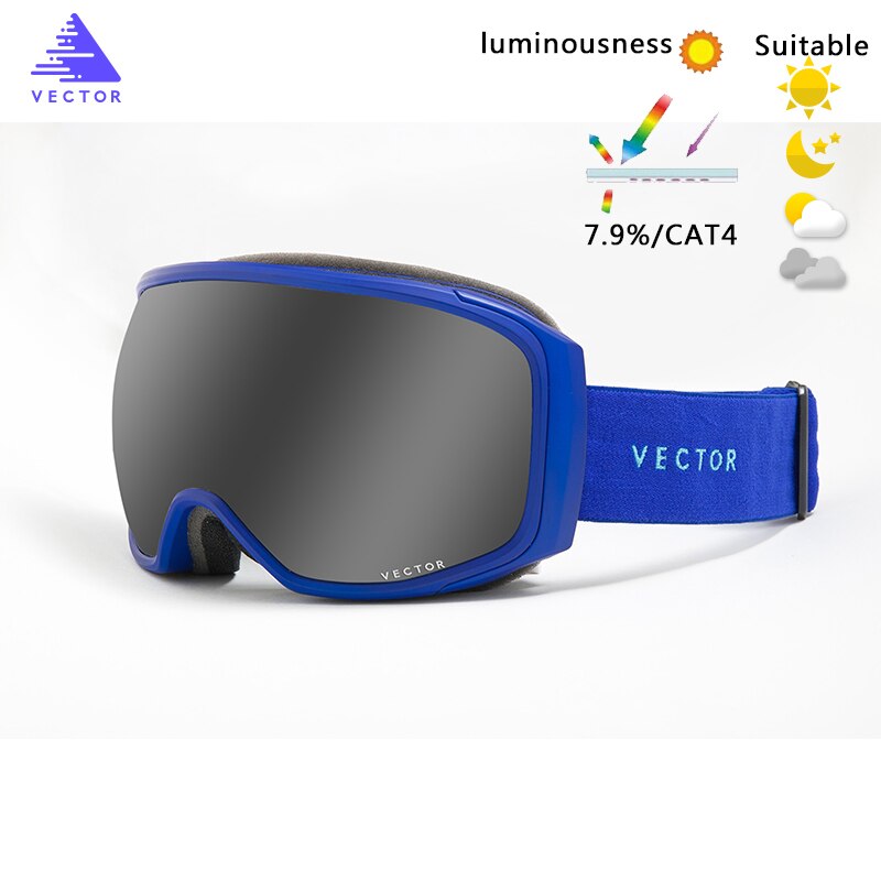 OTG Ski Brille Schnee Brille Winter Sport Snowboard Männer Frauen Sphärische Skibrille Ski Brillen Anti-Nebel-Sonnenbrille Ich bin Freien: grau Linse