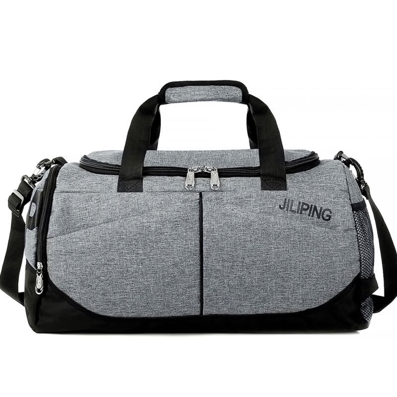 Gym Portable Sports Fitness Bag Men Women Short-distance Travel Bag Shoulder Waterproof Luggage Bag: Grey