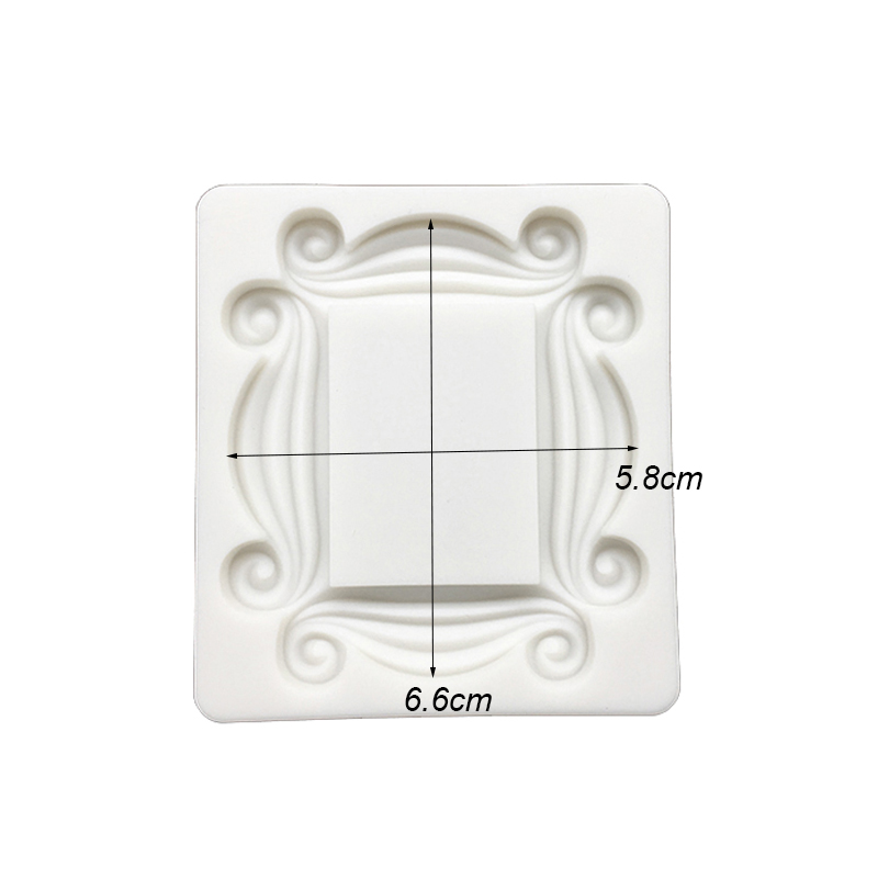 Photo Frame Mirror Silicone Mold Resin Tools Sugarcraft Cupcake Baking Mold Fondant Cake Decorating Tools: SKY BLUE