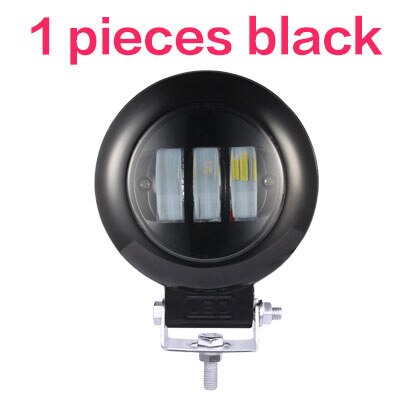 AILEO-luces led para coche, barra de luz de trabajo de 12V, 24V, 30W, 6000k, todoterreno, ATV, yate, 4x4: 1 pcs Circle black