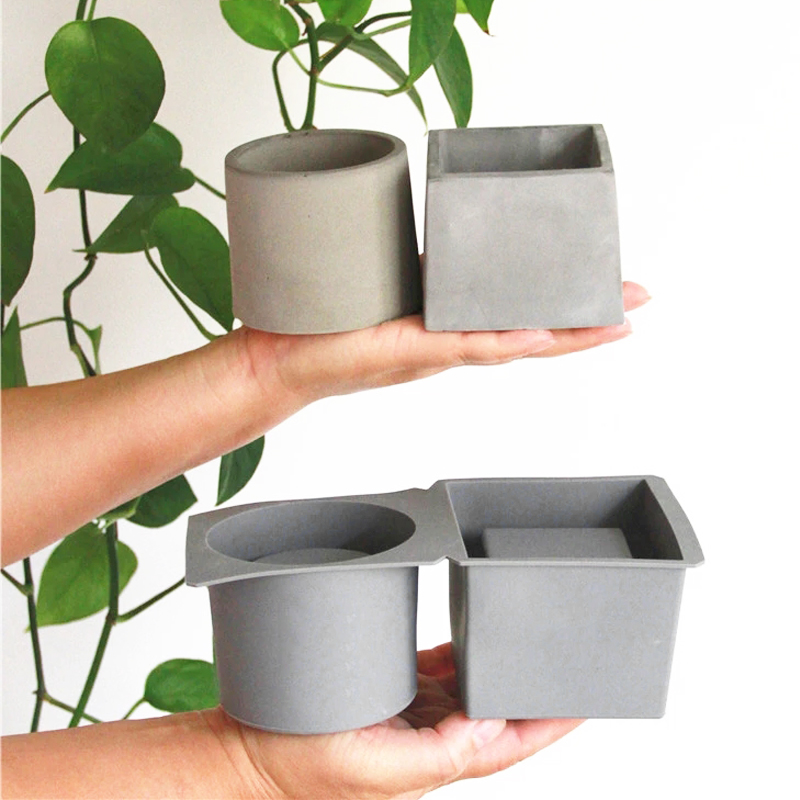 3D Handgemaakte Maken Siliconen Mallen Voor Cement Plant Pot Mallen Succulent Bloempot Beton Cement Klei Mal Vorm