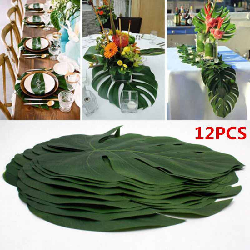 Artificial Palm Leaves Hawaiian Luau Party Jungle Beach Theme Party Decoration Hawaii Home Decor Summer Tropical Party
