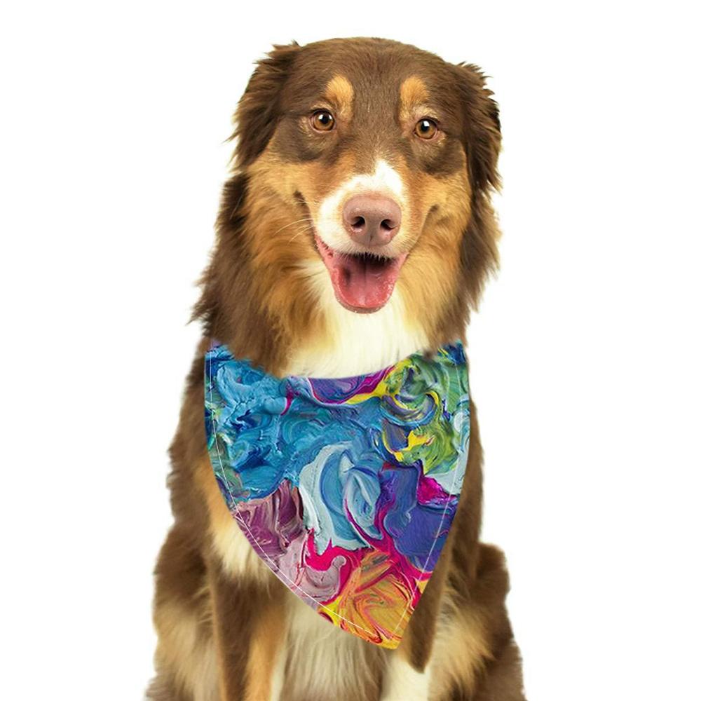 Akvarell maling kjæledyr skjerf for hund vaskbart sløyfebånd bandana halsbånd katt hund skjerf tilbehør