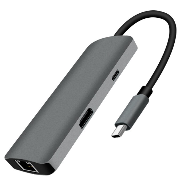 Hub USB C 7 In 1 adattatore HDMI 4K Ethernet TF lettore di schede SD porte USB 3.0 con alimentazione per e altro