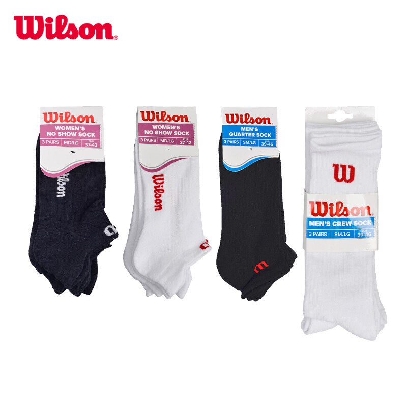 Wilson Long Medium Short Socks Towel Bottom Tennis Socks Men's and Women's Tennis Socks 3 Pairs