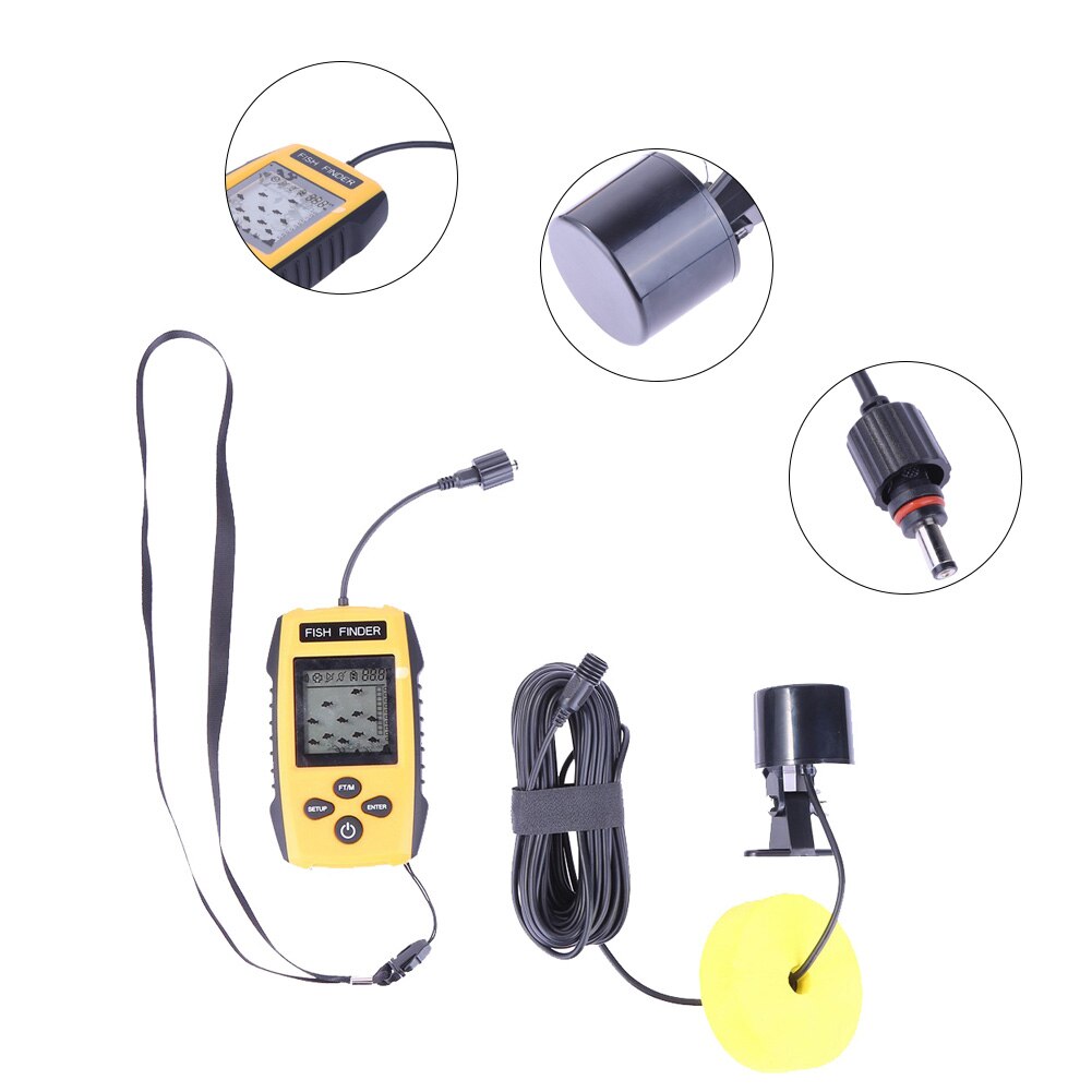 Underwater Sonar Fish Finder Detector Cam Transducer 100m 200KHz Portable Outdoor Entertainment Fish Finder Detector